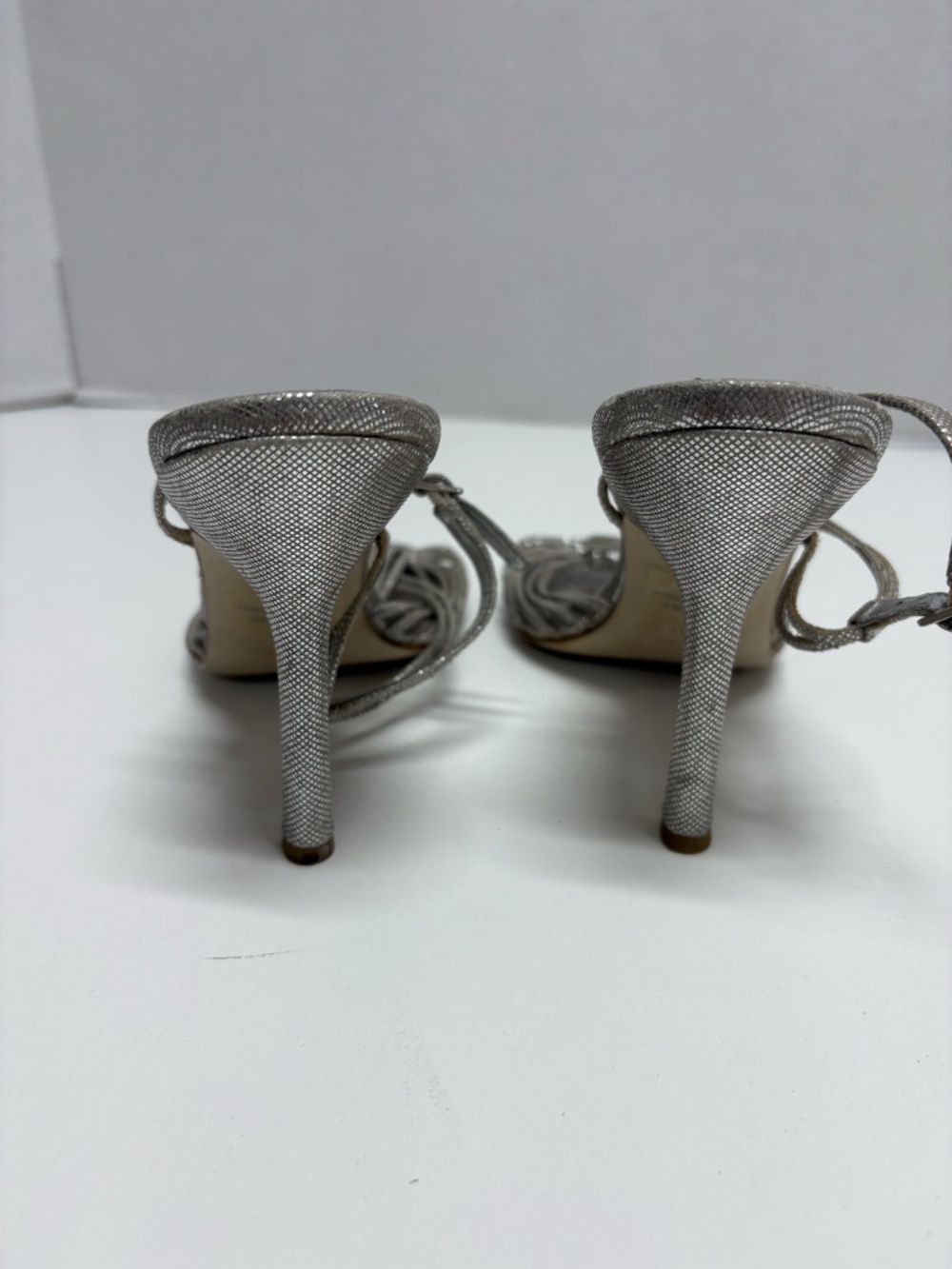 Guess by Marciano Silver Metallic Heeled Sandals - Size 7.5 - Picture 8 of 15